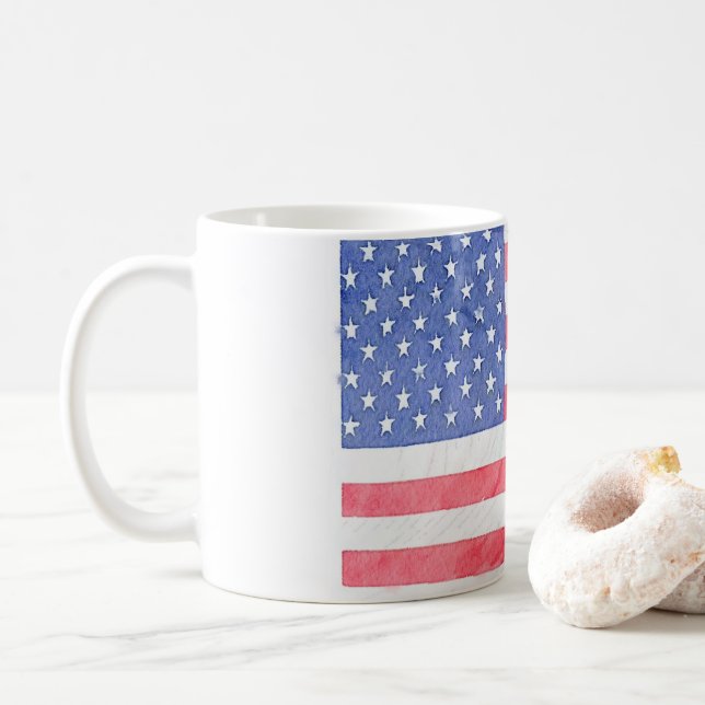 Taza De Café American USA Flag Ceramic Coffee Tea Mug (Con donut)