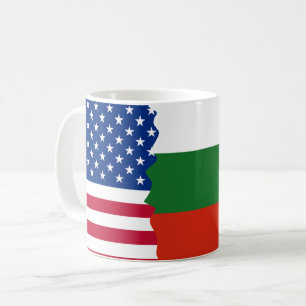 Taza De Café American/USA y bandera búlgara