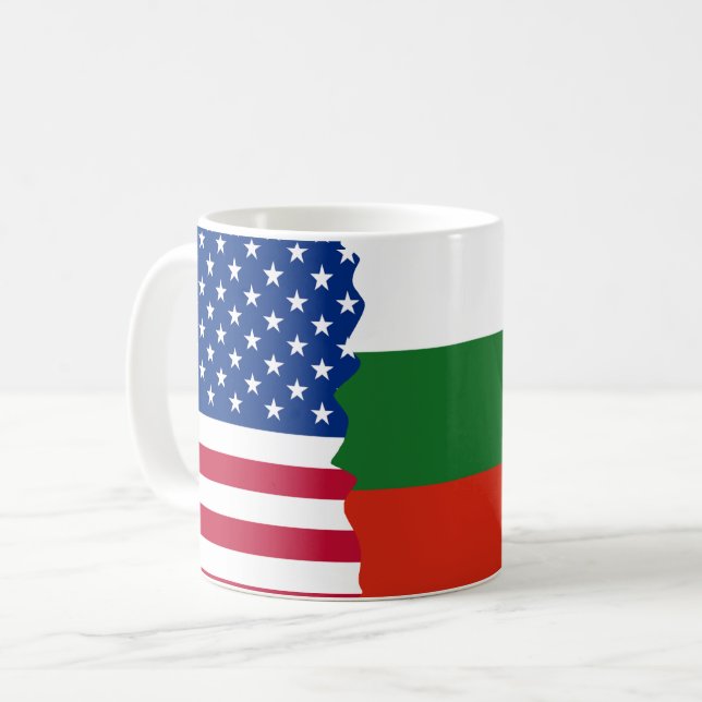 Taza De Café American/USA y bandera búlgara (Anverso izquierdo)
