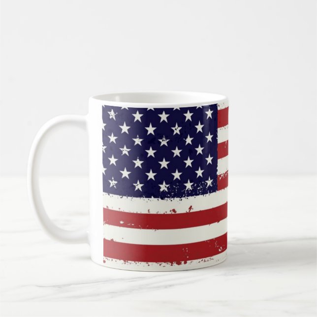 Taza de café americana de la bandera americana (Izquierda)