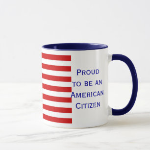 Taza de café americana del campanero de la bandera