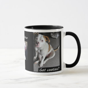 Taza de café americana del perrito del bulldog