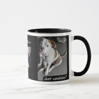 Taza de café americana del perrito del bulldog