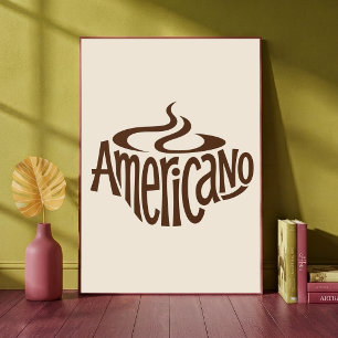 Taza de café Americano Arte tipográfico Café mono