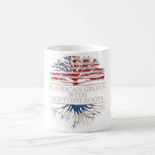 Taza De Café Americano crecido con raíces escocesas