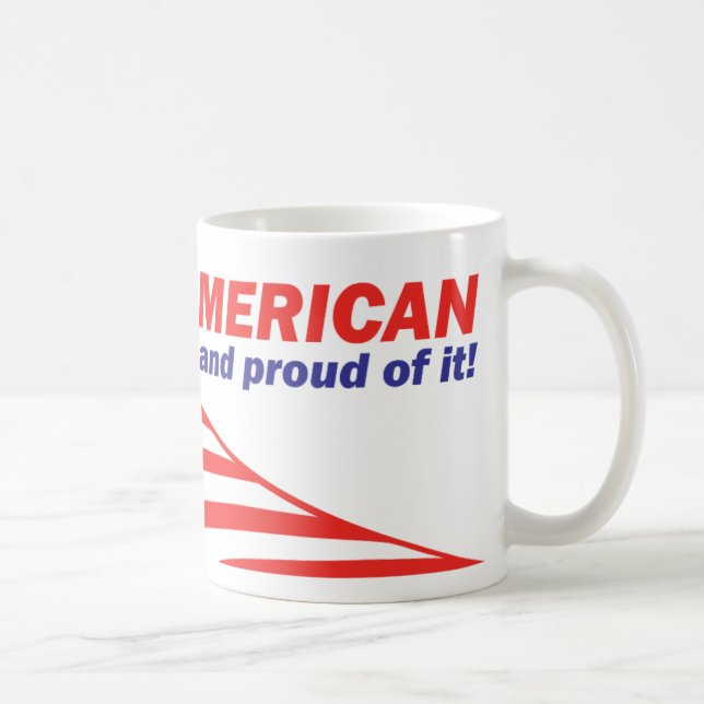 Taza De Café Americano y orgulloso de él Mug (Derecha)