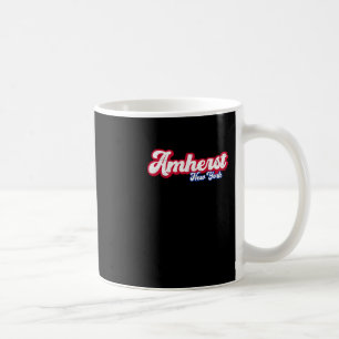 Taza De Café Amherst Nueva York Ny Escritura Retro 716 Western