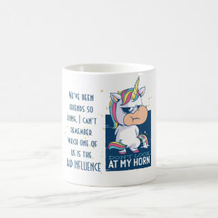 Taza De Café Amiga Divertida Mala Influencia Unicornio Orinando