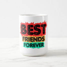 TAZA DE CAFÉ AMIGAS PARA SIEMPRE AMISTAD RETRO, AMISTAD