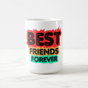 TAZA DE CAFÉ AMIGAS PARA SIEMPRE AMISTAD RETRO, AMISTAD