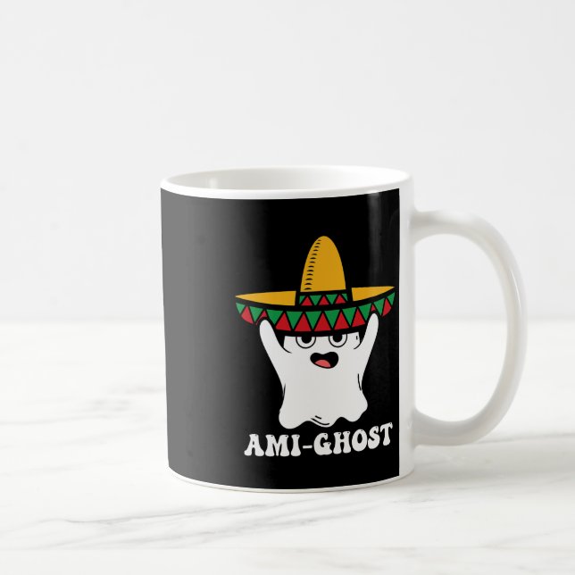 Taza De Café Amighost Sombrero A Halloween Fantasma (Derecha)