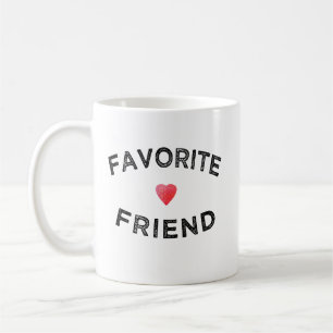 Taza De Café Amigo Favorito Corazón Rojo cumpleaños aniversario