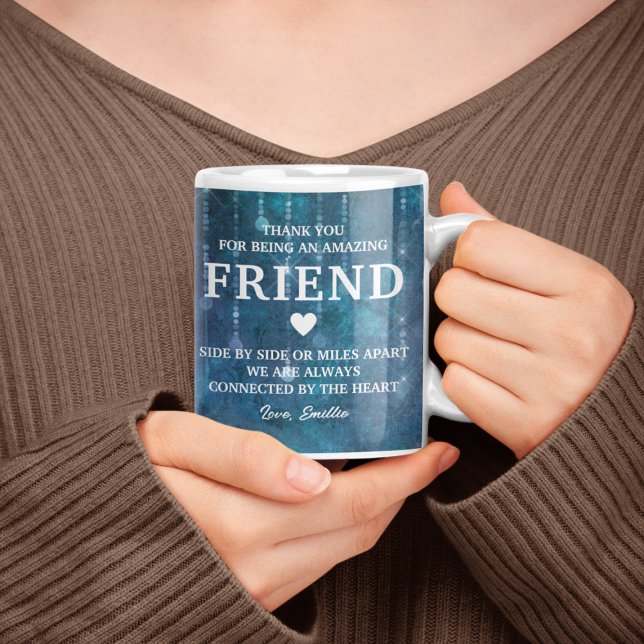 Taza De Café Amigo Gracias Mensaje De Corazón Personalizado (Friend Thank You Heartfelt Message Personalized Coffee Mug
)