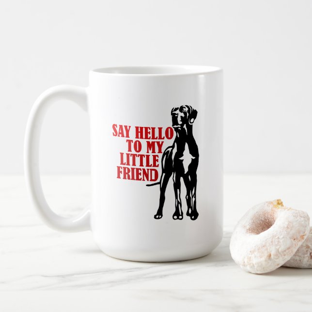 Taza De Café Amigo Gran Danés Divertido (Con donut)