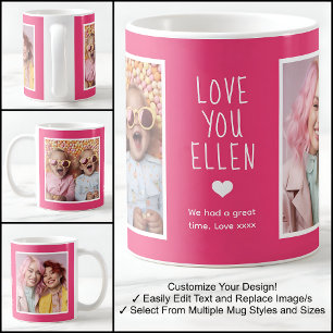 Taza De Café Amigo Te Amamos Fotos Moderno Rosa C58 y Blanco