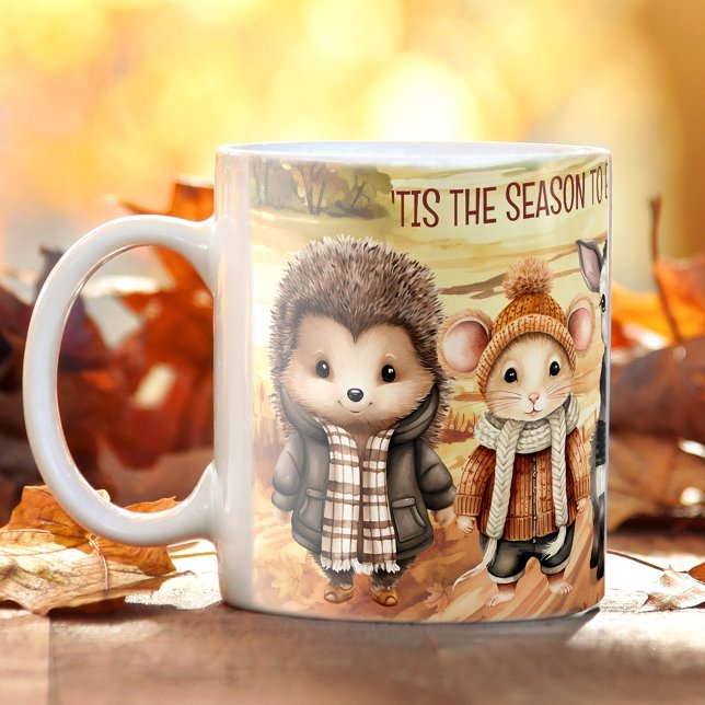 Taza De Café Amigos caídos Animales Cute Nombre Café Mug (Fall Friends Cute Animals Name Coffee Mug)