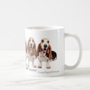 Taza De Café Amigos de Basset Hound para siempre
