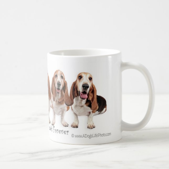Taza De Café Amigos de Basset Hound para siempre (Derecha)
