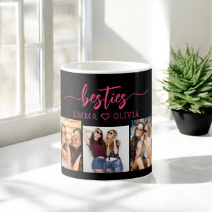 Taza De Café Amigos de Bestis Rosados Calientes 3 Collage de fo