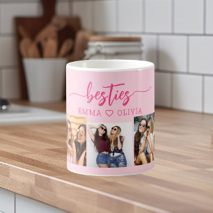 Taza De Café Amigos de Bestis Rosados Calientes 3 Collage de fo