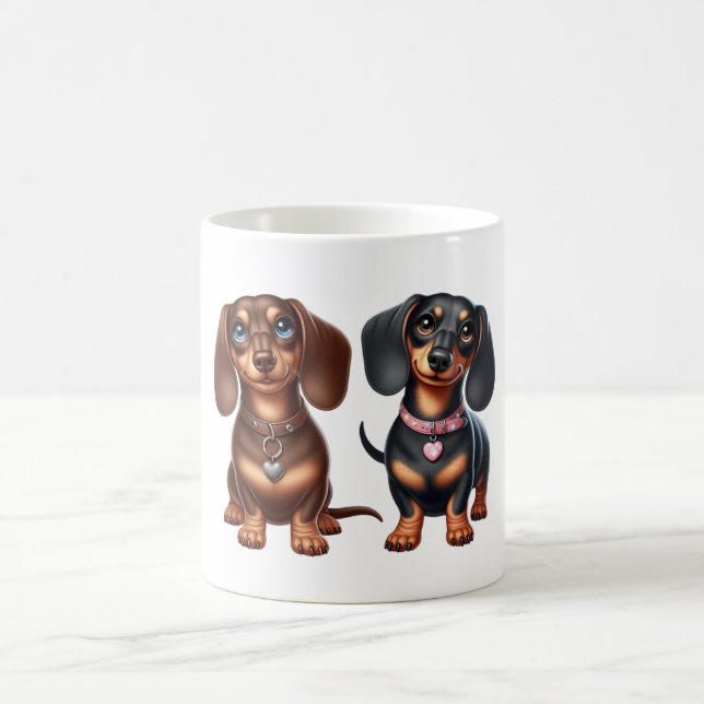 Taza De Café Amigos de Cute Dachshund (Centro)