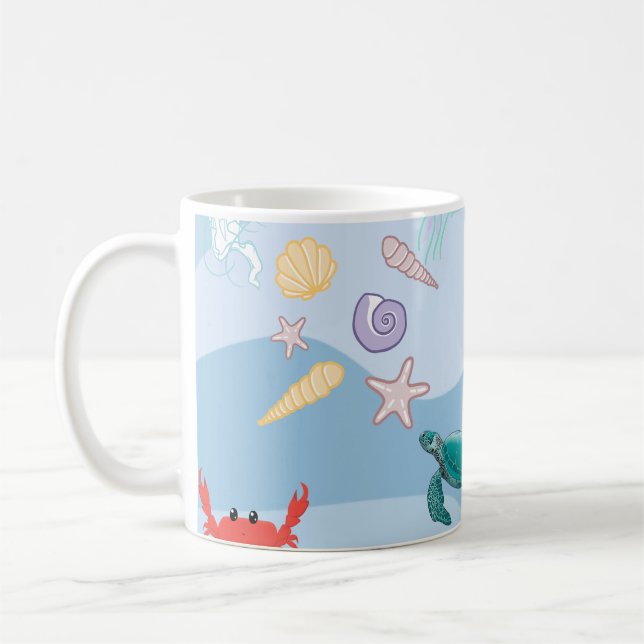Taza De Café Amigos de Cute Under the Sea bajo el tema del agua (Izquierda)