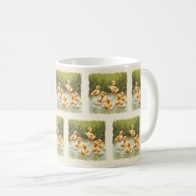 Taza De Café Amigos de Feathery: Colección de Patos de Pascua � (Anverso derecho)
