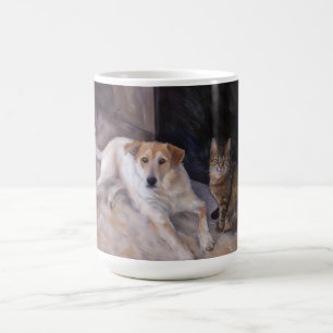 Taza De Café Amigos De Perro De Vida Y Gato Mug