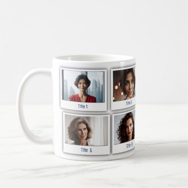 Taza De Café Amigos Familiares Personalizados Ocho Fotos  (Izquierda)