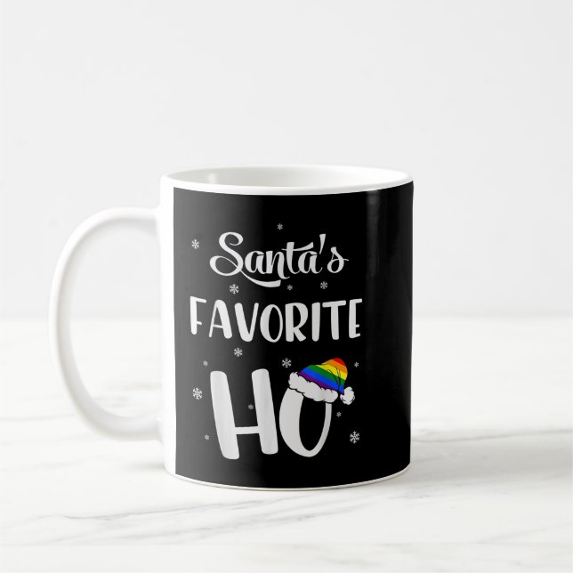 Taza De Café Amigos favoritos Ho Navidades gay arcoiris lesbian (Izquierda)