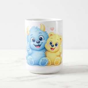 Taza De Café Amigos Monstruos Dulces Dúo Mañana Acogedora