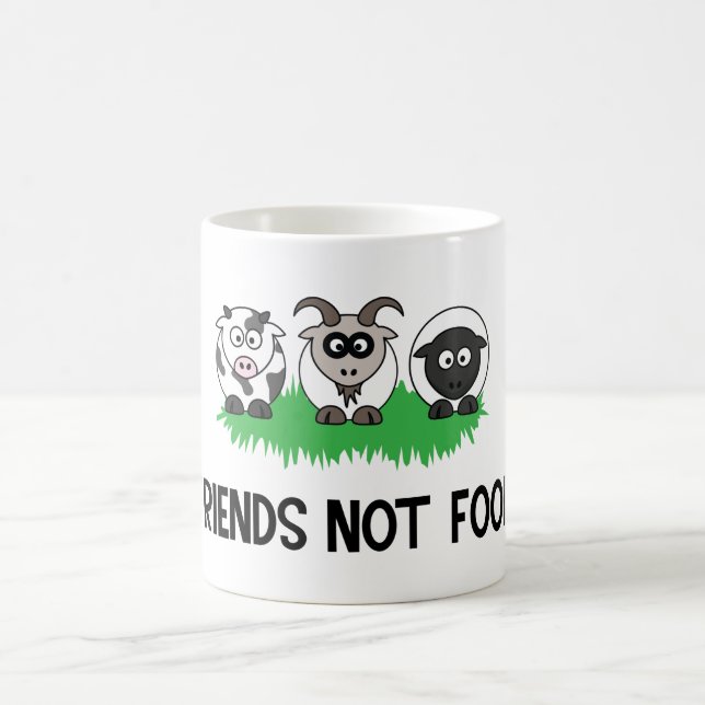 Taza De Café Amigos, no comida, regalos para vegetarianos vegan (Centro)
