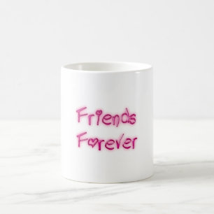 Taza De Café Amigos para siempre Corazones Rosados Typografía A