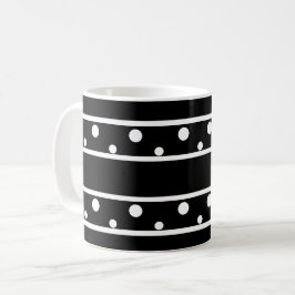 Taza De Café Amigos puntos de polka blancos negros