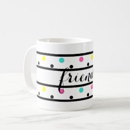 Taza De Café Amigos puntos de polka negros