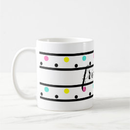 Taza De Café Amigos puntos de polka negros