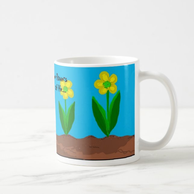Taza De Café Amigos Y Flores Diciendo (Derecha)