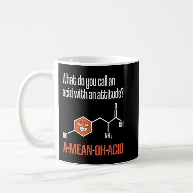 Taza De Café Amino Acid - Divertido profesor de Humor y Ciencia (Izquierda)
