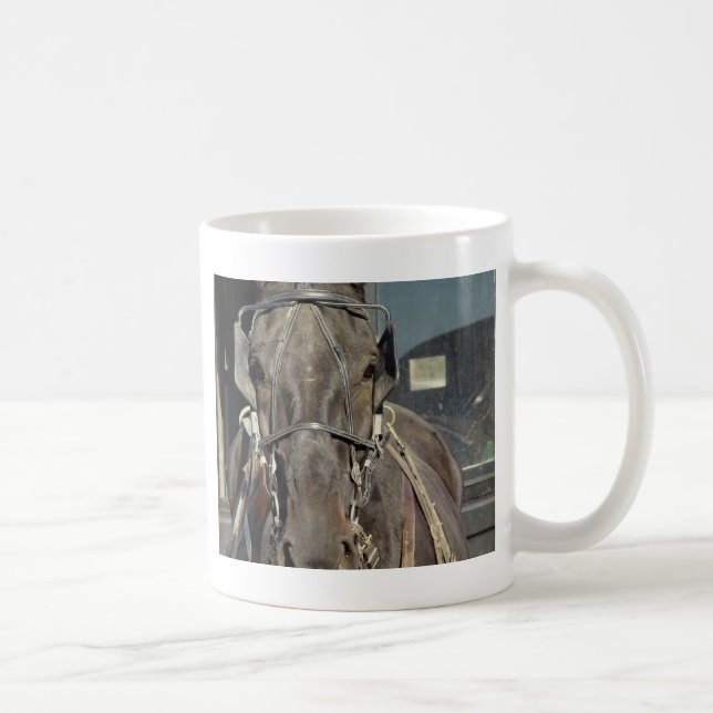 Taza De Café Amish Buggy Horse (Derecha)