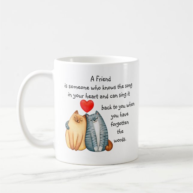 Taza De Café Amistad Amistad Amistad Amistad Cita Cate Mug (Izquierda)