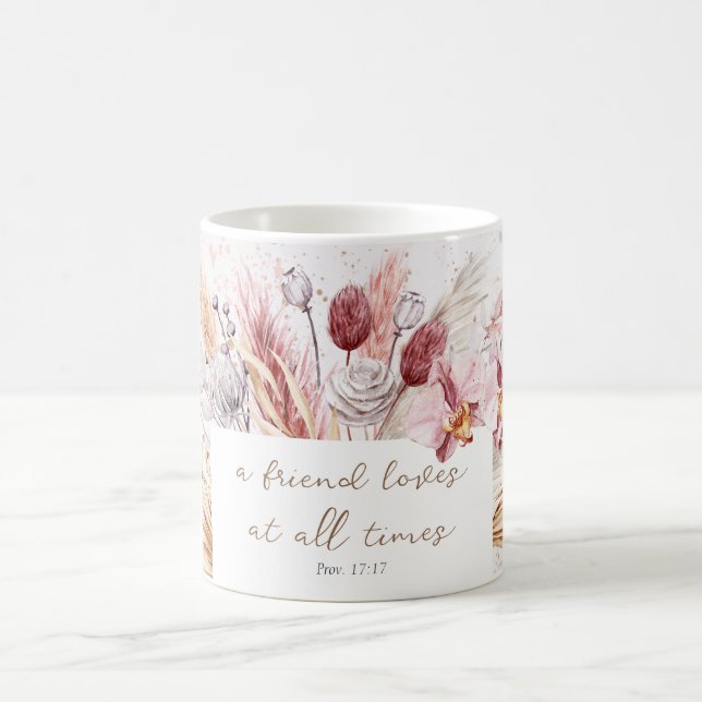 Taza De Café Amistad Biblia Boho Verse Floral Inspiradora (Centro)