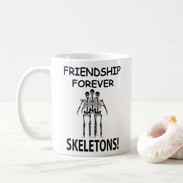 Taza De Café Amistad de Esqueleto por Siempre Esqueleto Diverti (Con donut)