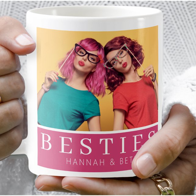 Taza De Café Amistad moderna con los besties foto de Keepsake (Subido por el creador)