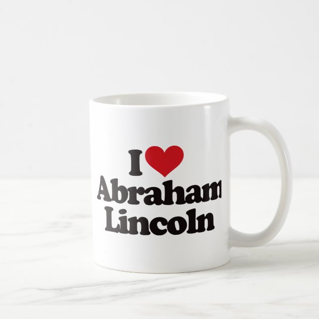 Taza De Café Amo a Abraham Lincoln (Derecha)