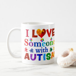 Taza De Café Amo a alguien con AUTISMO