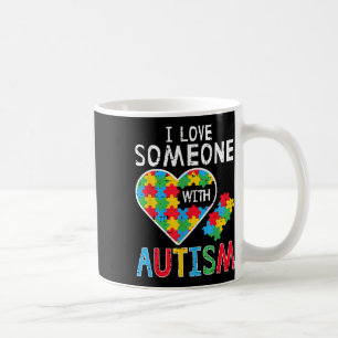 Taza De Café Amo A Alguien Con Autismo Concienciación Corazón H