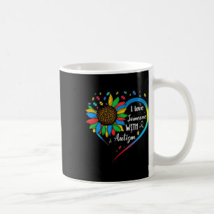 Taza De Café Amo A Alguien Con Autismo Y Sensibilización Autist
