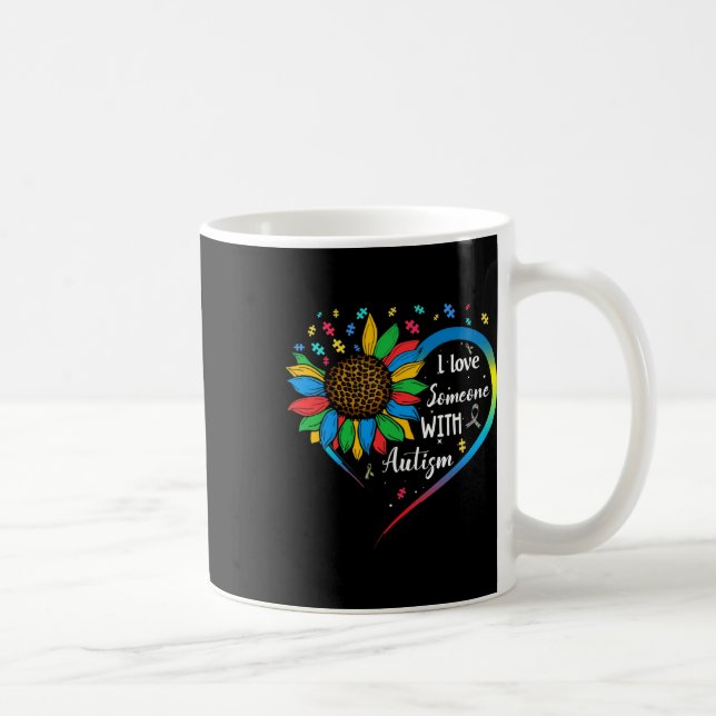 Taza De Café Amo A Alguien Con Autismo Y Sensibilización Autist (Derecha)