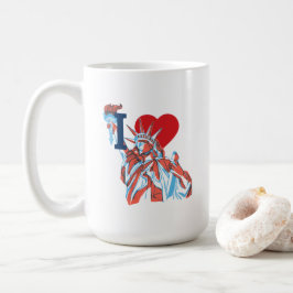Taza De Café Amo a América Estatua de la Libertad Cuatro de Jul