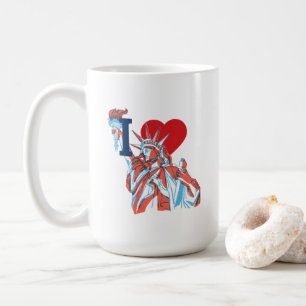 Taza De Café Amo a América Estatua de la Libertad Cuatro de Jul